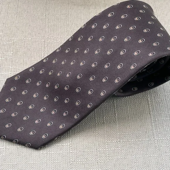 Christian Dior Men Tie ALL SILK Brown Tone Necktie CD Tie - Picture 3 of 9